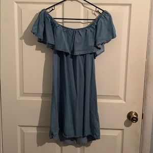 Denim off the shoulder dress